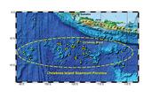 Eine Karte der Christmas Island Seamount Provinz. In gelb sind Arbeitsstationen der Expediton von 2008 eingezeichnet. Grafik: IFM-GEOMAR