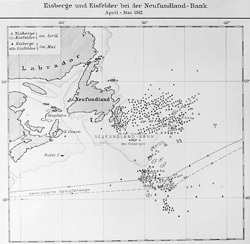 Eisbergkarte April-Mai 1912 (JPG) Quelle: DWD