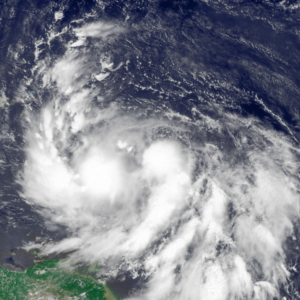Tropensturm Isaac am 22. August über der östlichen Karibik Foto: NOAA
